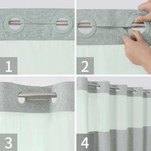 Load image into Gallery viewer, Luxurious Sage Green Shower Curtain with Linen Texture &amp; Snap-In Liner 71x80