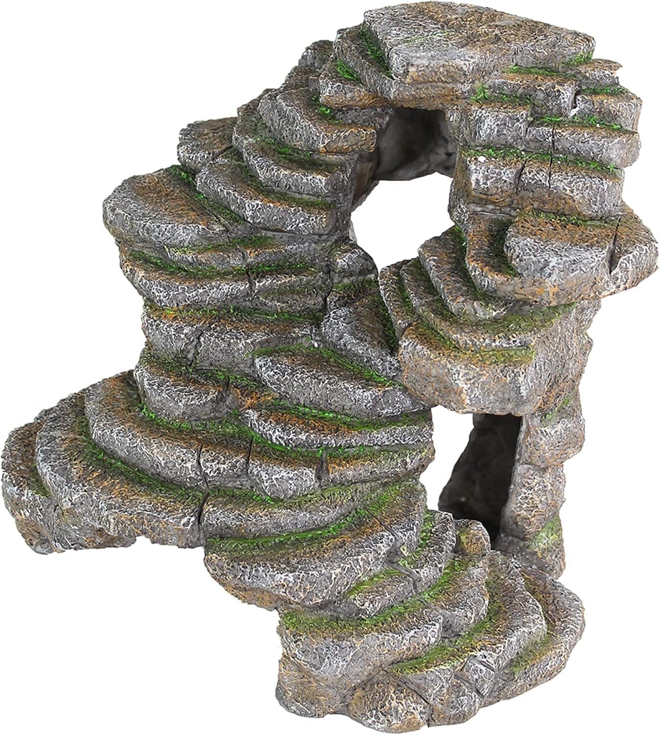 Reptology Extra-Large Shale Scape Cave Hideout for Reptiles & Fish, Blue Camo