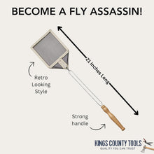 Load image into Gallery viewer, Classic Yellow Fly Swatter Set | 5 Strong Wire Frame Swatters with Wooden Grip