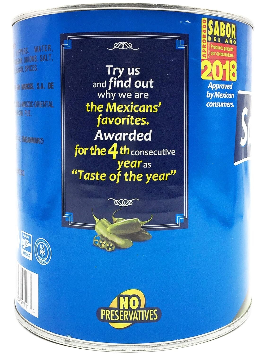 6 Lb Whole Jalapeños - All-Natural, Kosher Certified, Flavor-Enhancing Peppers