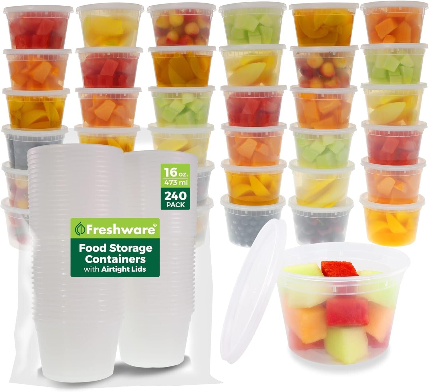Durable 240-Count Food Storage Containers: Leak-Proof, BPA-Free, Versatile