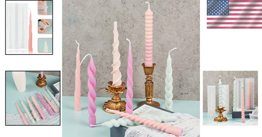 Food-Grade Silicone Candle Molds - 8 Unique Spiral Designs for Creative Gifts