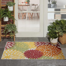 Load image into Gallery viewer, Tropical Floral Area Rug - Stain-Resistant Red Multicolor Fabric 3' x 5'