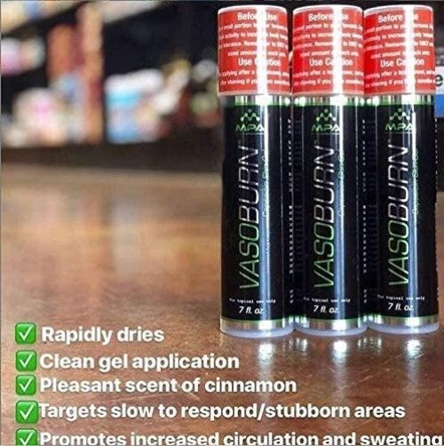 MPA VasoBurn Capsaicin Gel 7oz - Targets Stubborn Fat + Motivational Wristband