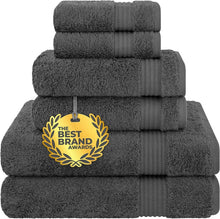 Load image into Gallery viewer, Charcoal Grey 6-Piece Luxury Bath Linen Set - 100% Cotton Super Absorbent