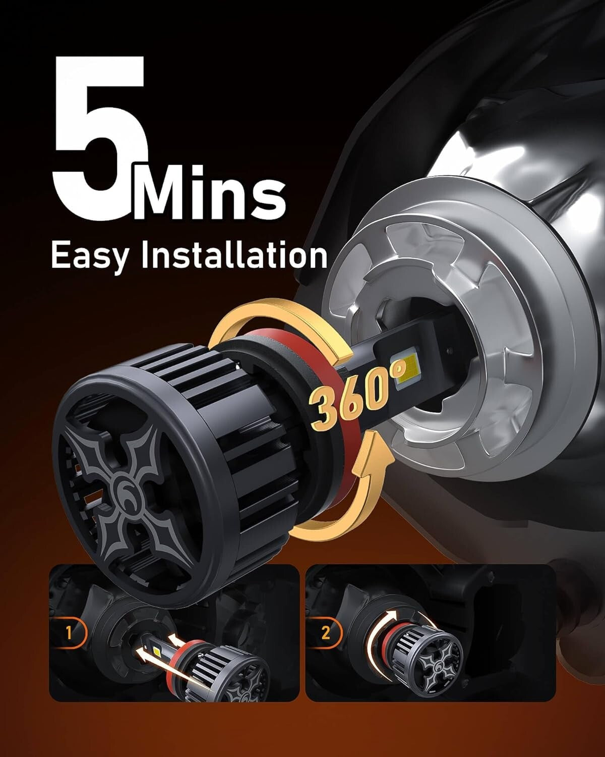 2025 25000LM IP68 Waterproof H4 LED Bulbs - Enhanced Visibility for All Weather