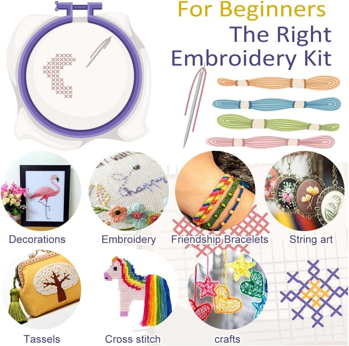 10 Packs of 50 Colors Cotton Embroidery Floss - Perfect for Crafts & Gifts