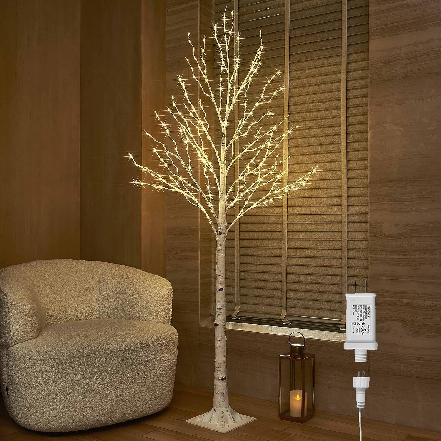 Stylish 6FT Birch Tree Featuring 330 Fairy Lights - Ideal for Indoor/Outdoor Use