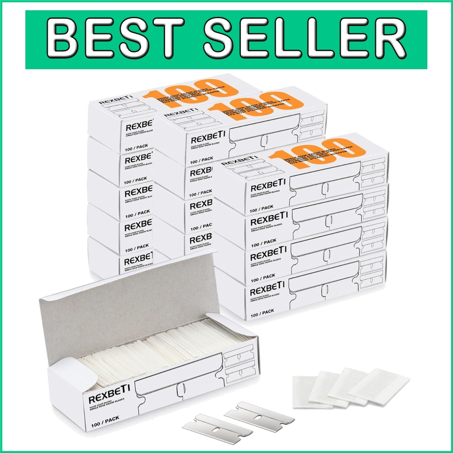 1400 Heavy-Duty Razor Blades for Safety Scrapers - Rust-Resistant & Reliable