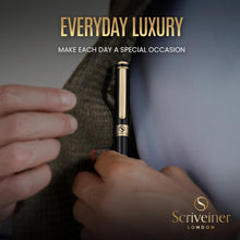 Load image into Gallery viewer, Schmidt 18K Nib Broad Fountain Pen in Black with Gold Trim - Write with Elegance
