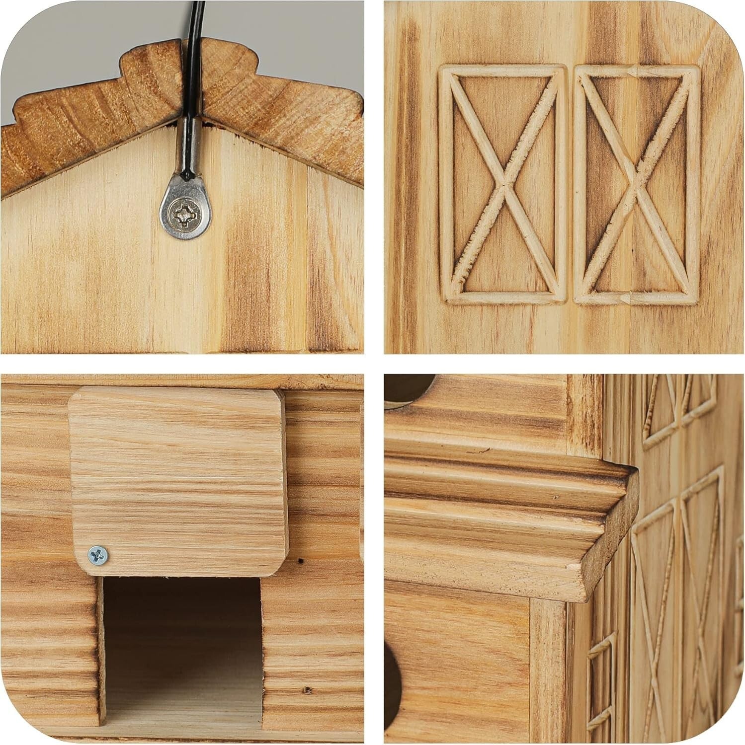 Traditional Wooden Bird House for 6 Families - Perfect for Bluebirds & Finches