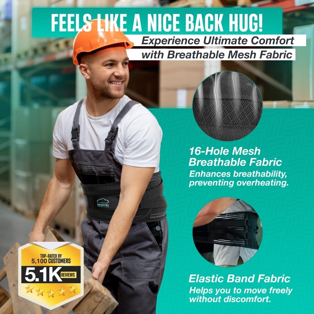 Adjustable Back Support Belt for Lower Back Pain with Orthopedic Design - Medium