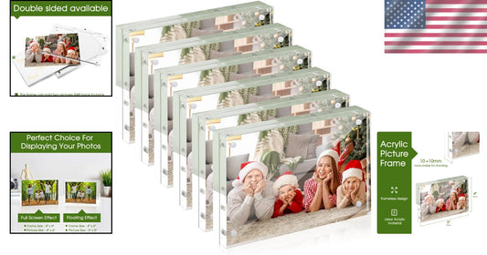Double-Sided 4x6 Acrylic Frames 6 Pack - Perfect for Home or Office Display