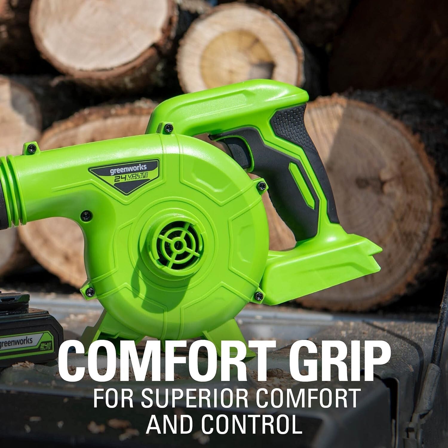 Efficient 24V Leaf Blower with Tool-less Transition & Comfort Grip Handle