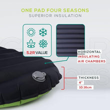 Load image into Gallery viewer, Portable and Foldable Sleeping Pad for Camping - Includes Pump Sack &amp; Repair Kit