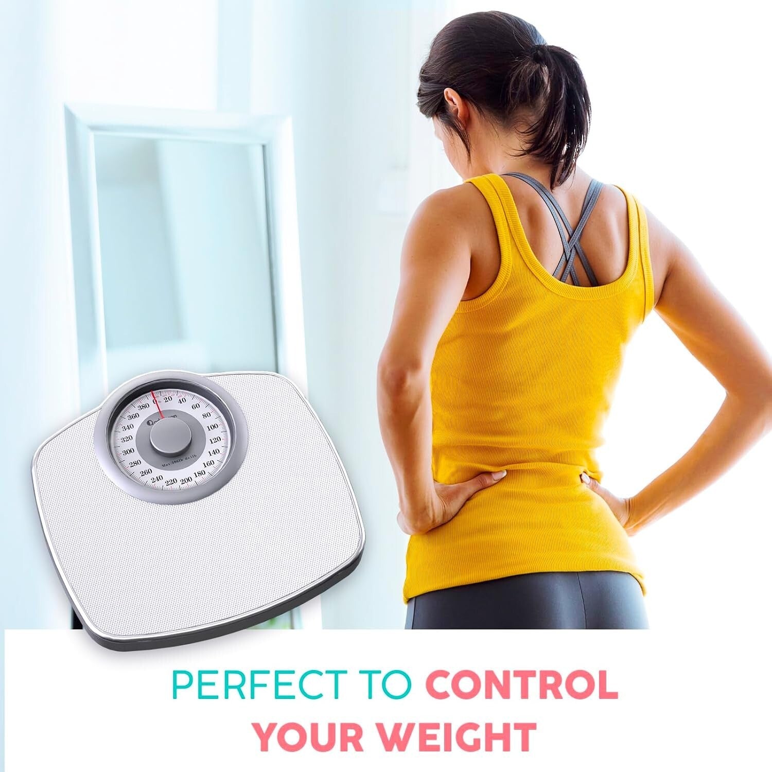 Precision Analog Bathroom Scale - 400 LB Capacity with Anti-Skid Surface