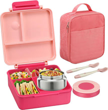Load image into Gallery viewer, Insulated 54oz Bento Lunch Box and Soup Jar for Kids - Convenient &amp; Practical