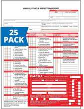 Load image into Gallery viewer, Carbonless Vehicle Inspection Report Forms with Durable FMCSA Labels - 25-Pack