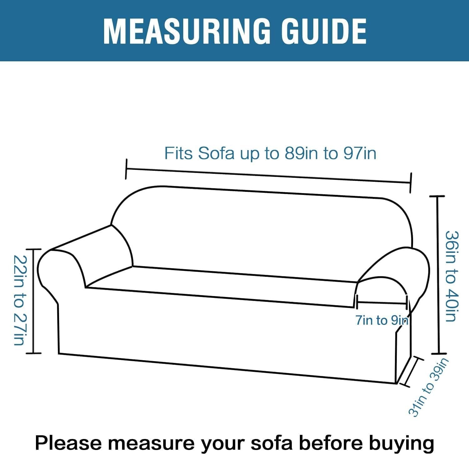 Extra Wide Velvet Sofa Covers (89"-97") - Non-Slip & Comfort Design in Gray