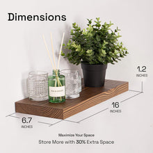 Load image into Gallery viewer, Versatile 16 Inch Rustic Floating Shelves for Bathroom, Kitchen, Living Room