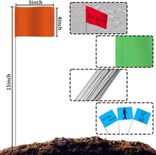 Load image into Gallery viewer, Vibrant 500 Pack Marking Flags - 5 Colors for Lawn, Garden &amp; Survey Applications