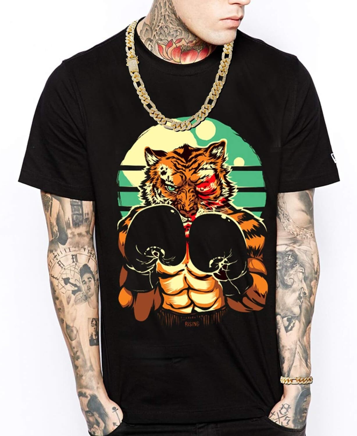 Luxury 18K Gold Plated Miami Cuban Link Chain Set for Men - Iced Out Fashion