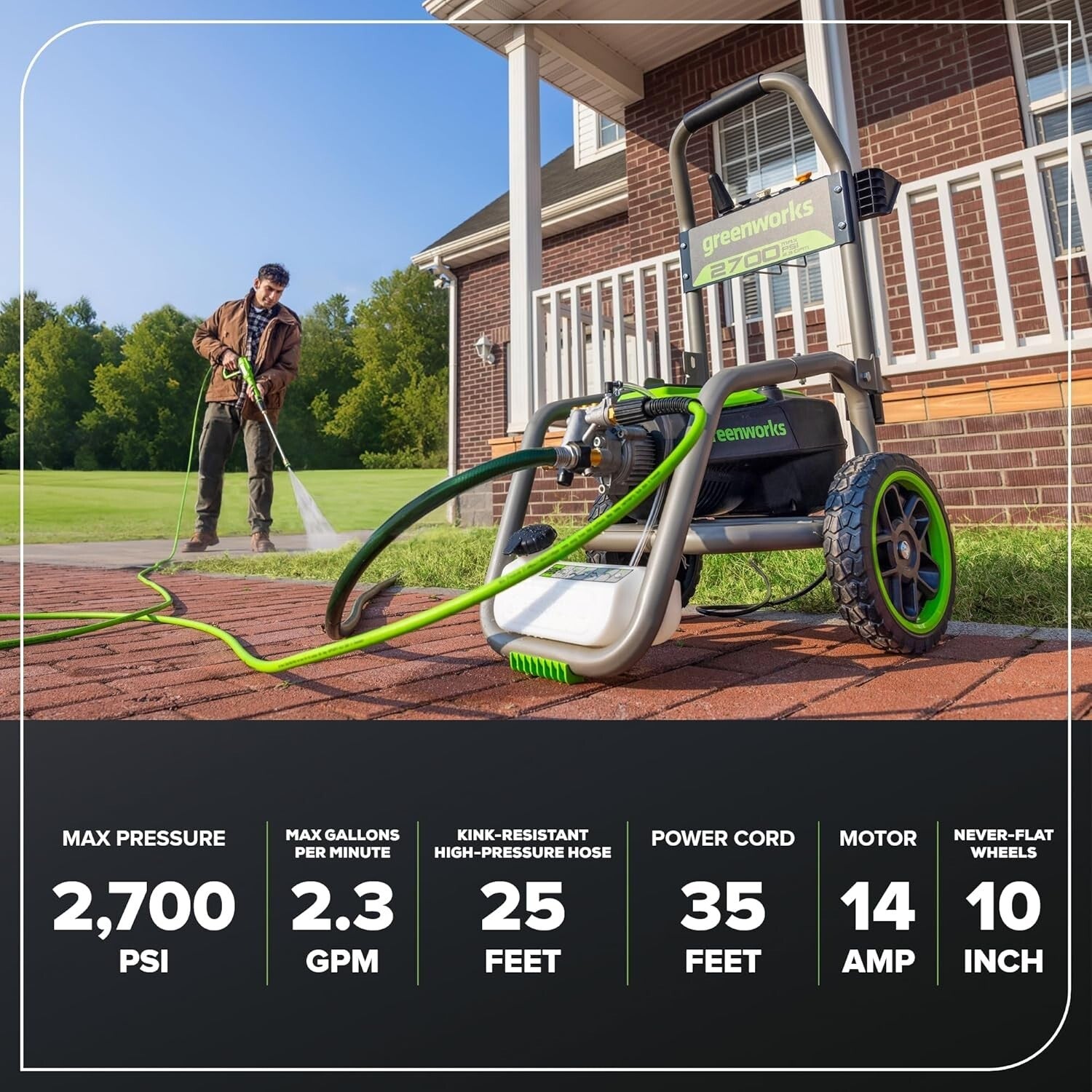 Versatile Electric Pressure Washer 2700 PSI - Ultimate Outdoor Cleaning Power
