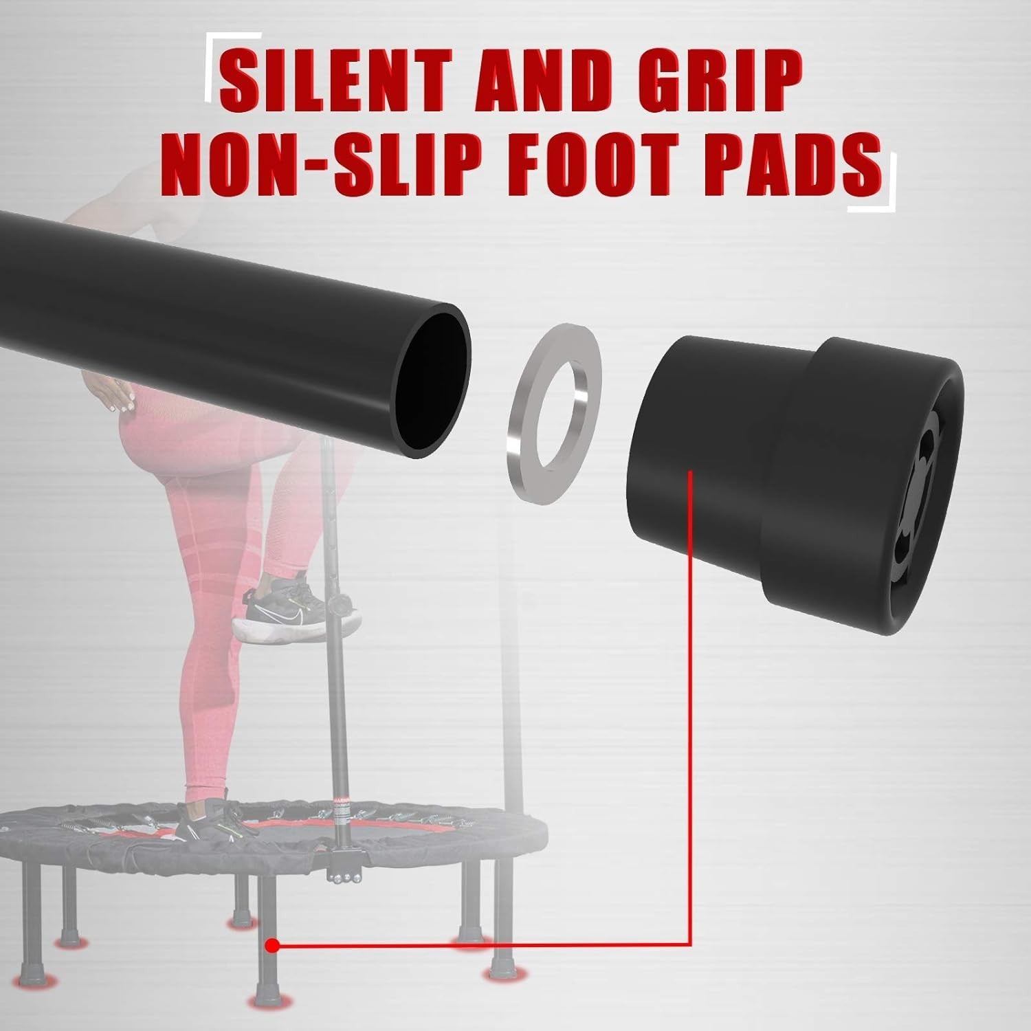 Folding Mini Fitness Trampoline with Non-Slip Handle - Ideal for Home Workouts