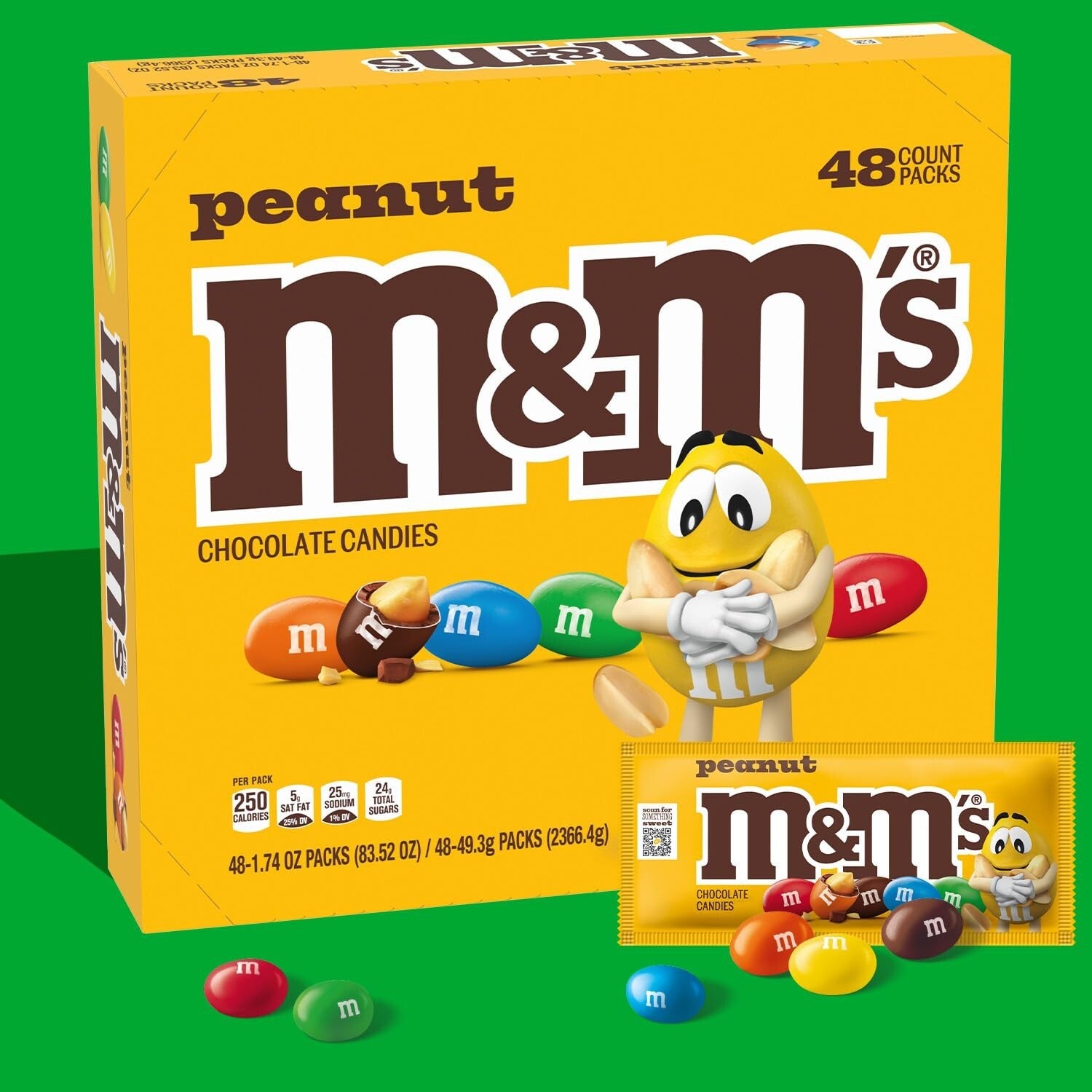 Bulk Peanut Chocolate Candy – 48 Bags of 1.74 oz Individually Wrapped Treats