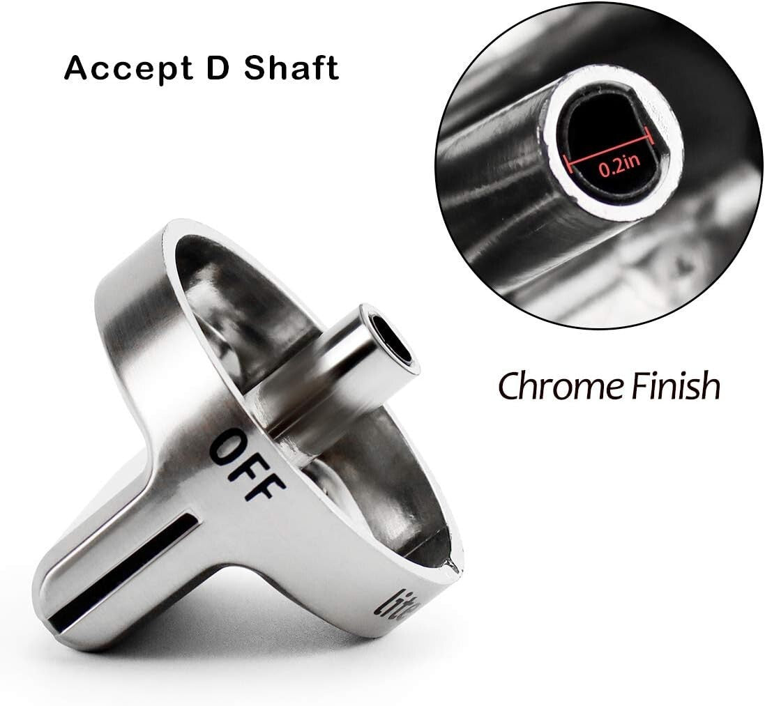 Easy Install 5-Pack Frigidaire Control Knobs - Silver Plastic D-Shaped Design