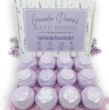Load image into Gallery viewer, Aromatherapy Lavender Bath Bombs - 12 Large Organic Bath Balls for Relaxation