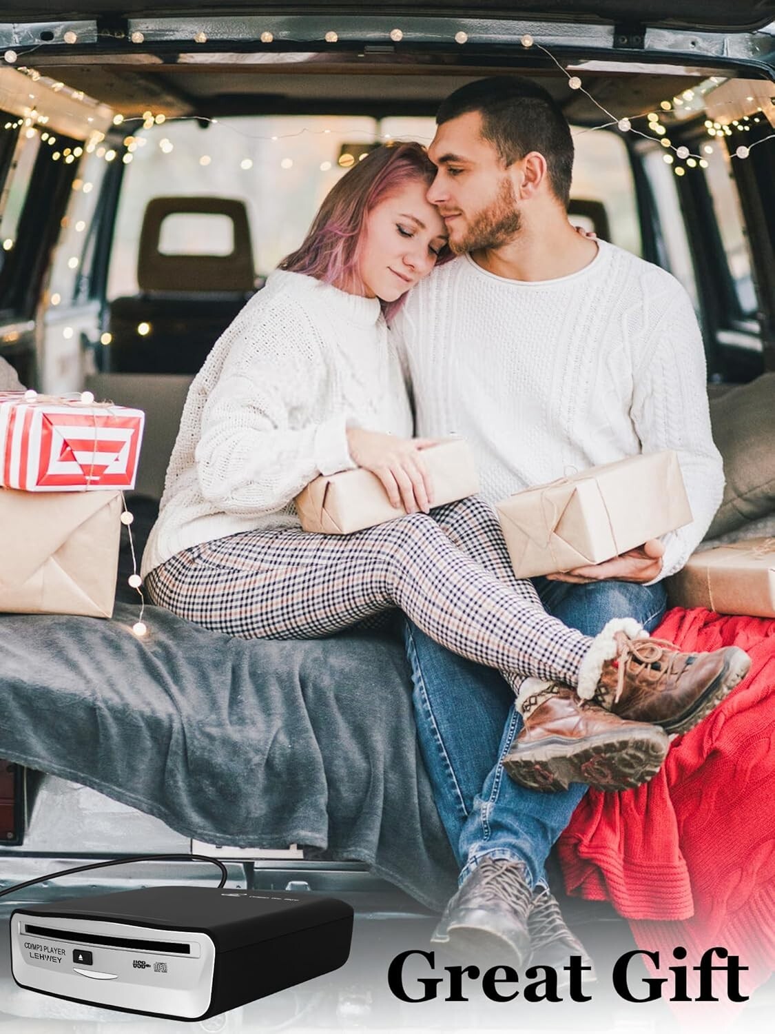 Universal Portable Car CD Player with Remote & AUX - Easy Plug-and-Play Solution