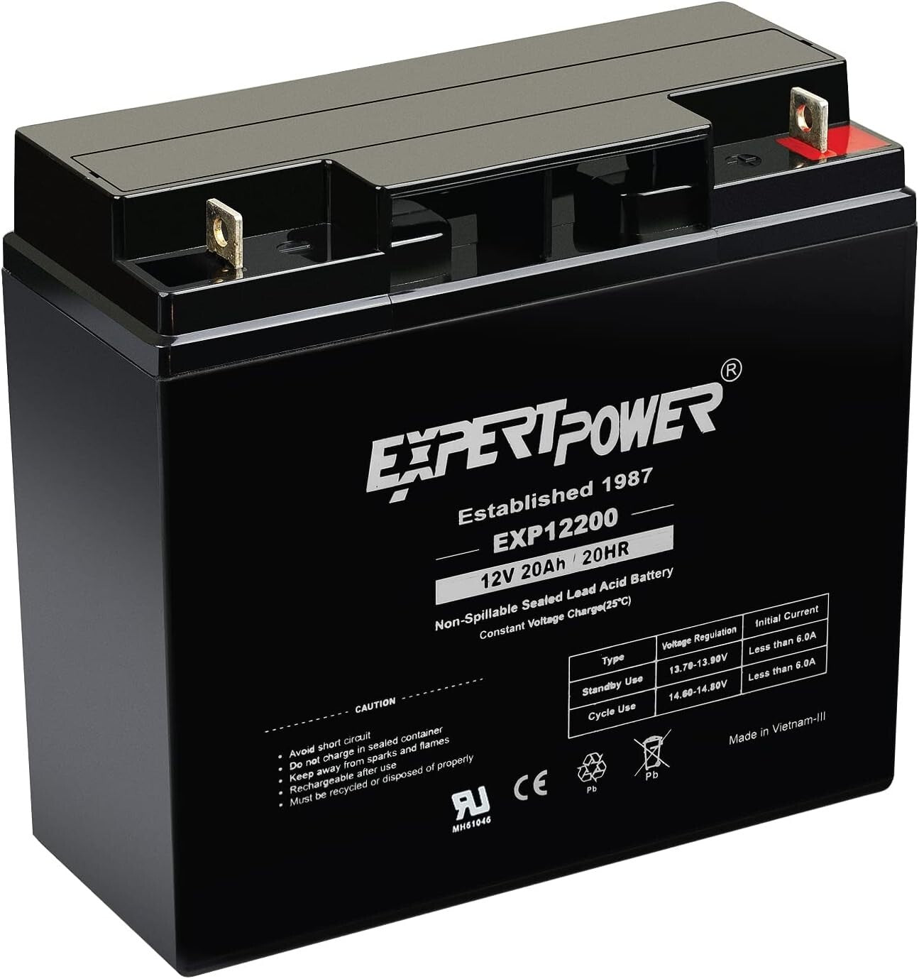 12 Volt 20 Ah AGM Sealed Lead Acid Battery - Maintenance-Free Power Solution