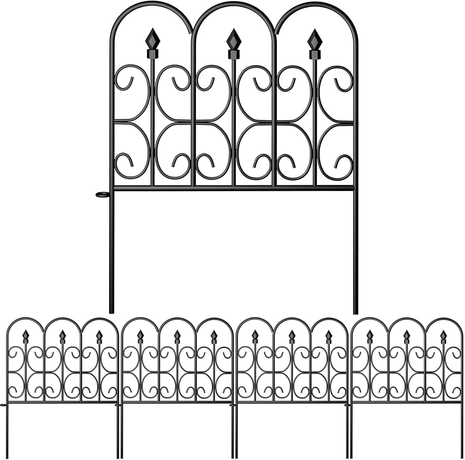 Stylish 10ft Decorative Garden Fence - 5 Rustproof Panels, Easy Storage Design