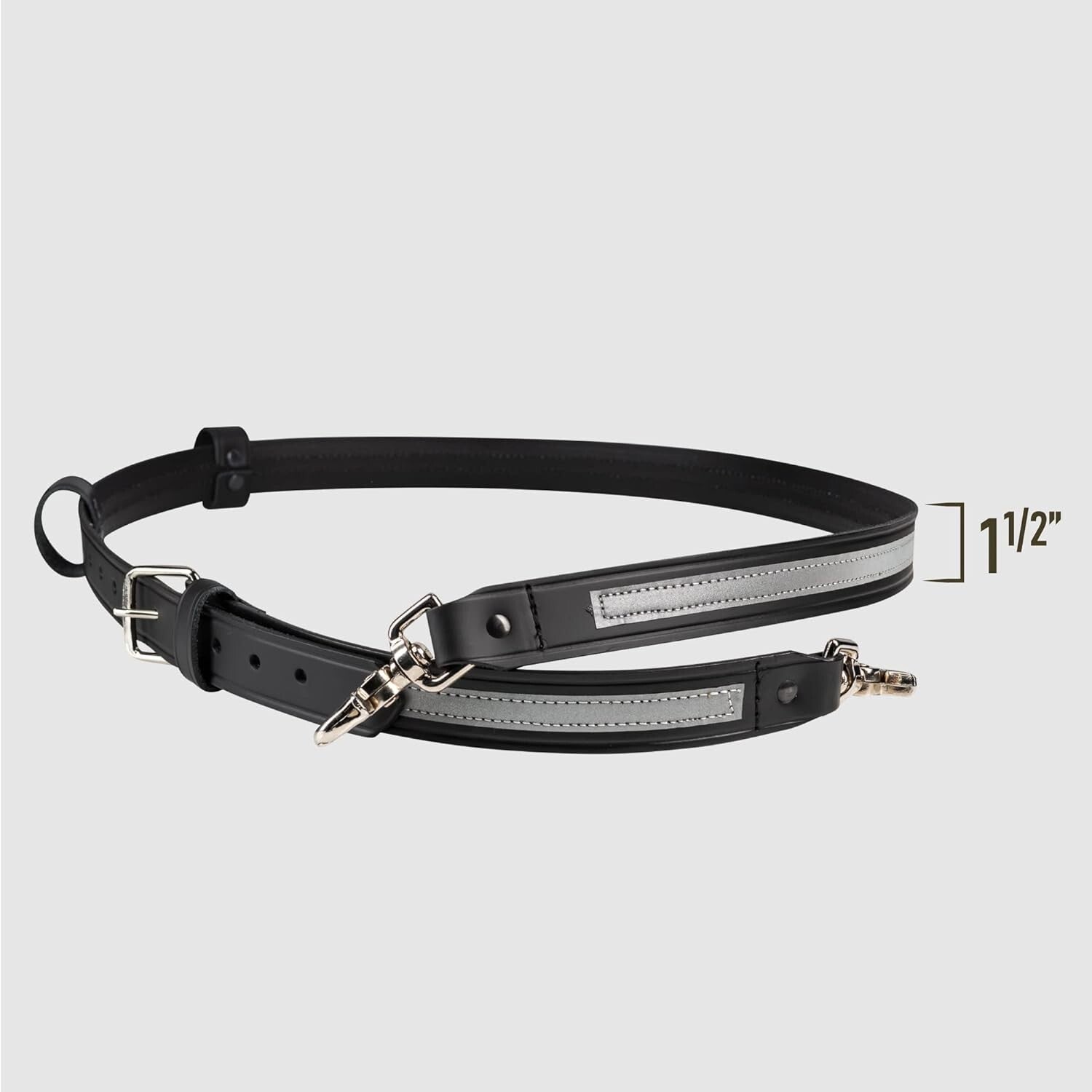 Reflective Leather Firefighter Radio Strap & Holster Bundle – Fits Motorola APX