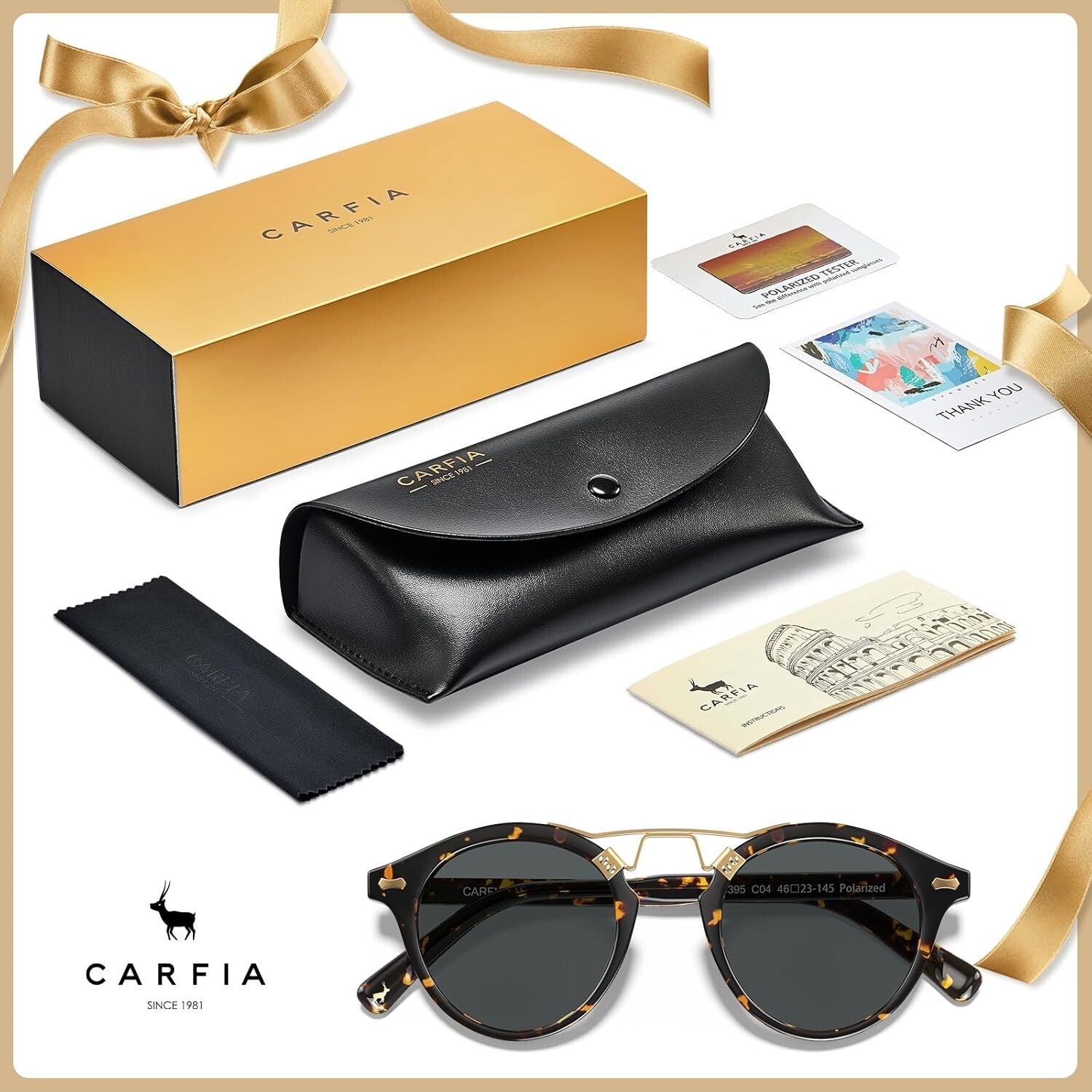 Small Face Acetate Polarized Sunglasses - Double Bridge, UV Protection for Women