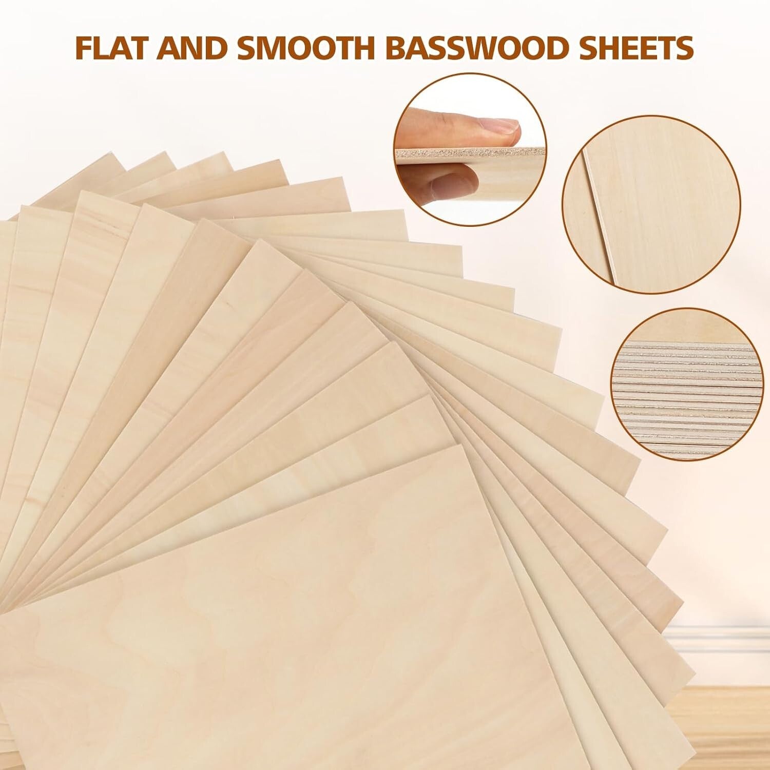 Premium 36 Pack Unfinished Basswood Sheets - Ideal for Carving & Making Models
