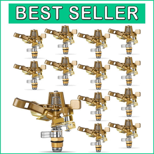 Corrosion-Resistant 12-Piece Brass Sprinkler Head Set - Gold Adjustable Design