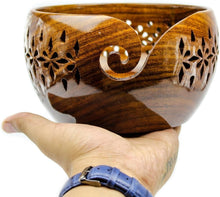 Load image into Gallery viewer, Large Round Yarn Storage Bowl in Solid Rosewood – Ideal for Knitting &amp; Crochet