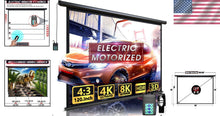 Load image into Gallery viewer, Versatile 120-Inch Electric Projector Screen for Home Theater &amp; Outdoor Use