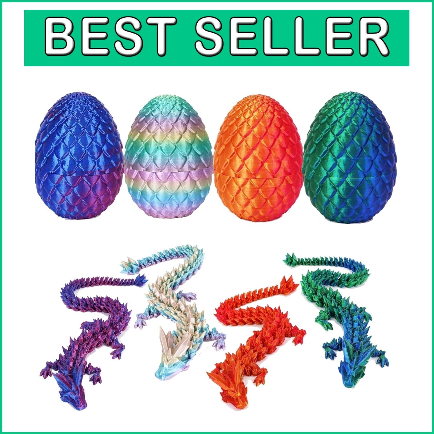 Vibrant 3D Printed Dragon Eggs for Easter - 4 Fun-Filled Toy Surprises