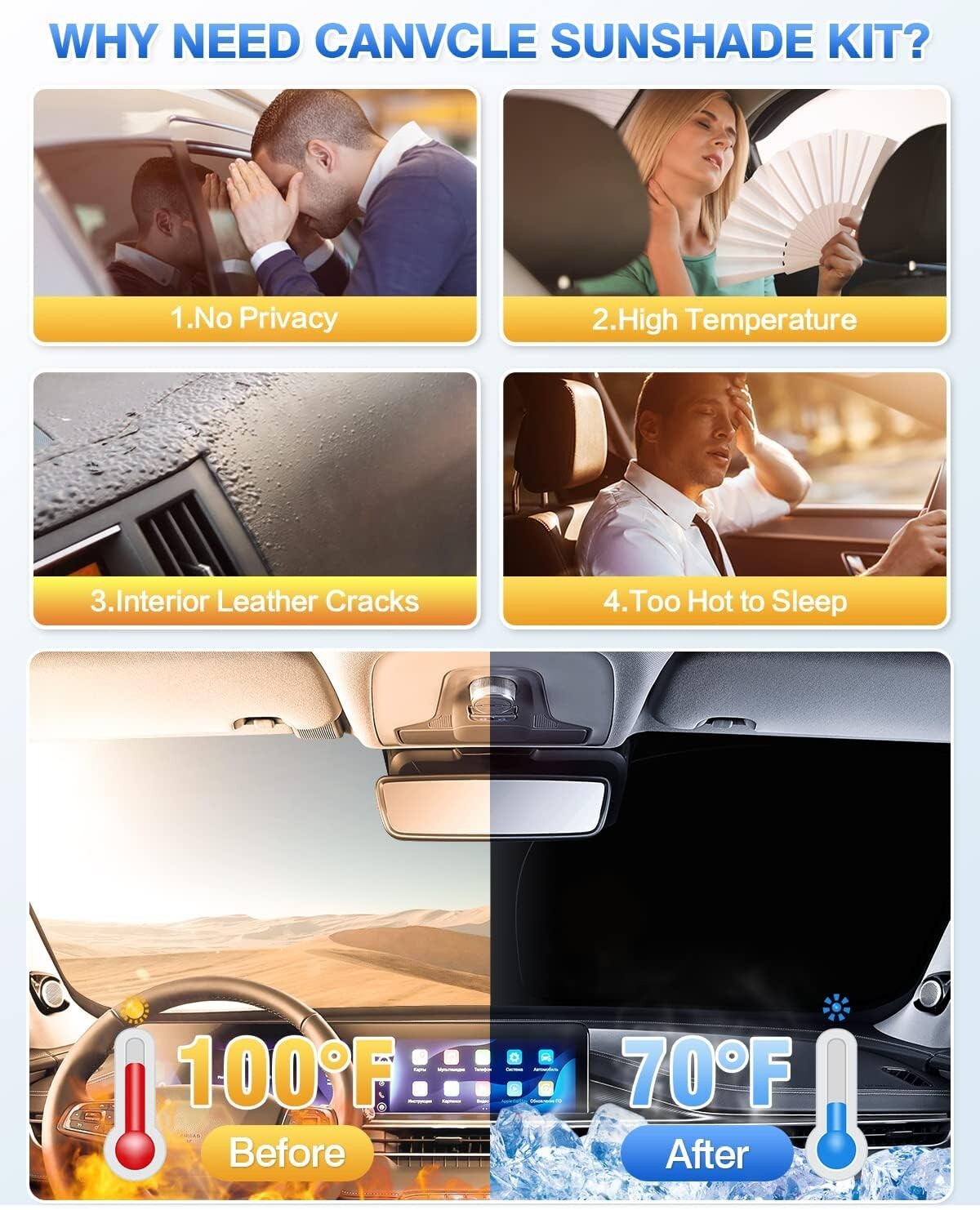 2020-2025 Kia Telluride Foldable Windshield Sun Shade - Effective Heat Defense