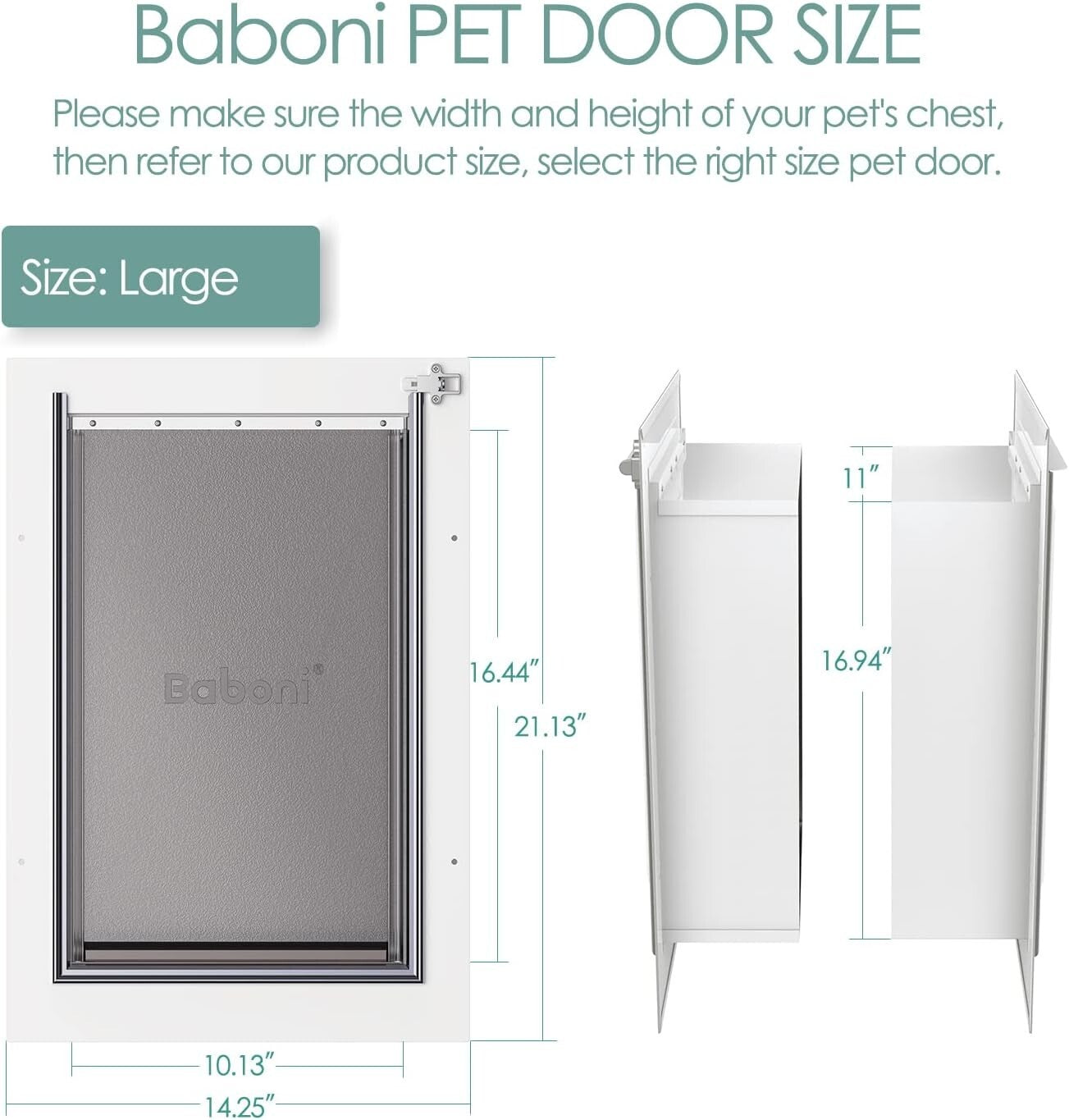 Heavy-Duty 3-Flap Pet Door for Large Pets - Easy Wall Installation Included