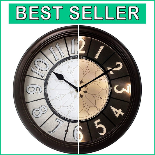 Elegant Battery Operated 12.6'' Farmhouse Clock - Quartz Movement & Illumination