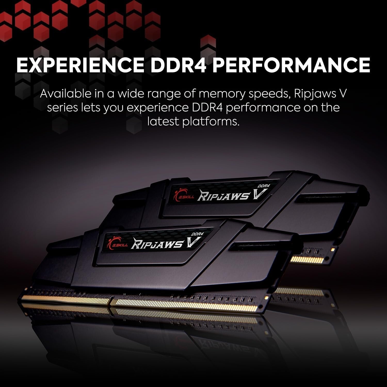 Ripjaws V 64GB DDR4 RAM - 2x32GB, 3200MT/s Performance - Intel & AMD Compatible
