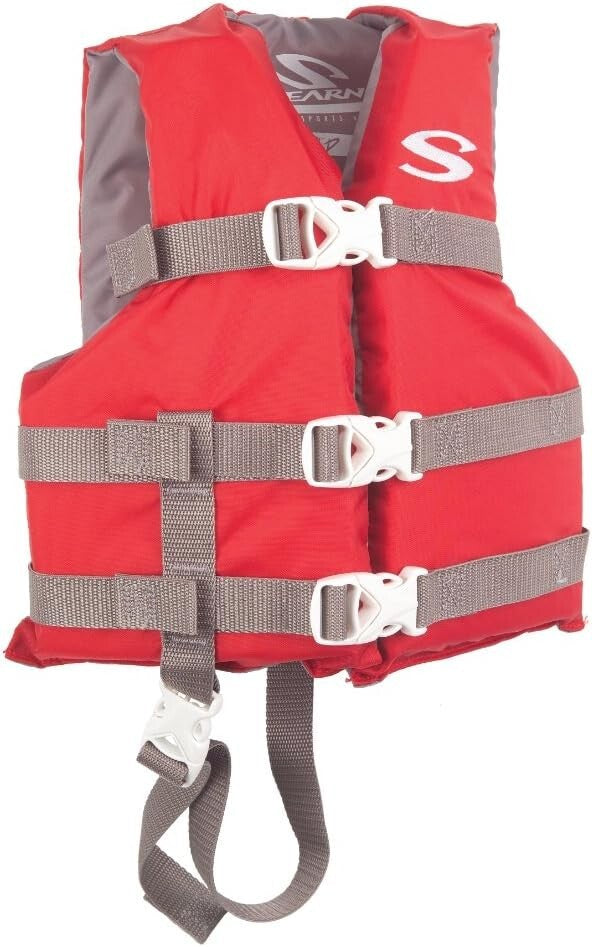 Durable Red Kids Life Jacket for Boating, Swimming, and Water Sports - 30-50lbs