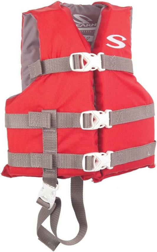 Durable Red Kids Life Jacket for Boating, Swimming, and Water Sports - 30-50lbs