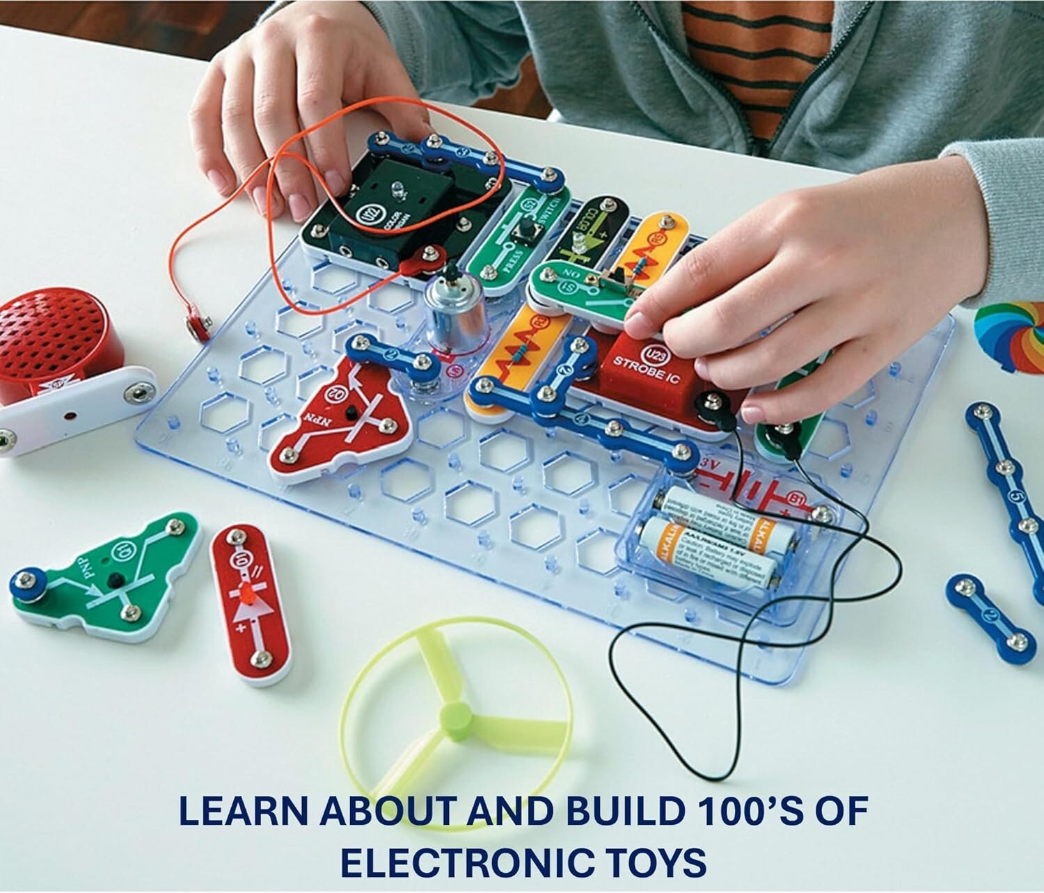Award-Winning Light Electronics Kit | Easy STEM Fun with 55 Colorful Parts