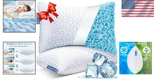 Load image into Gallery viewer, Standard Size Cooling Memory Foam Pillows 2-Pack – Machine Washable Luxury