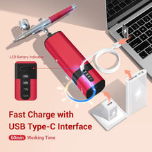 Load image into Gallery viewer, Portable Dual-Action Cordless Airbrush Kit - 32 PSI Compressor and Hose Set